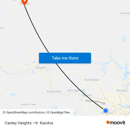 Canley Heights to Kandos map