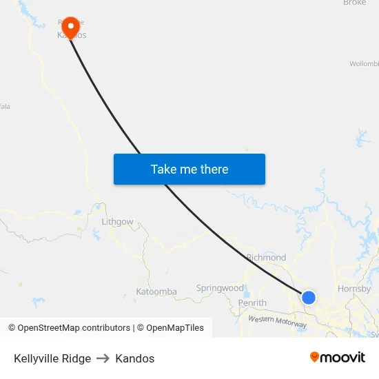 Kellyville Ridge to Kandos map