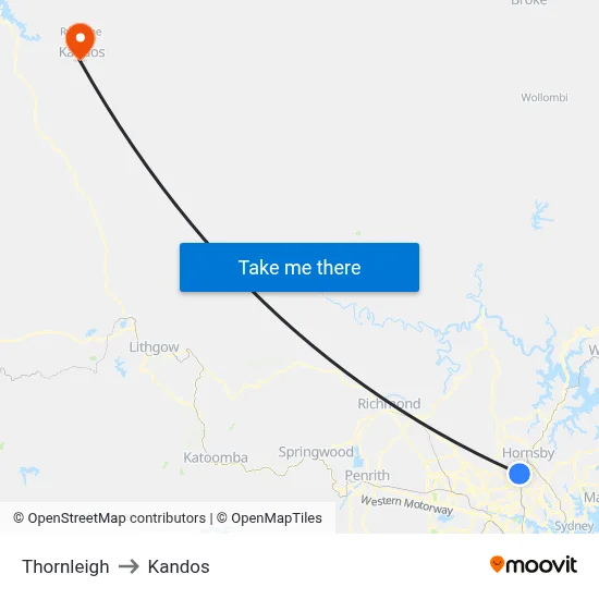 Thornleigh to Kandos map