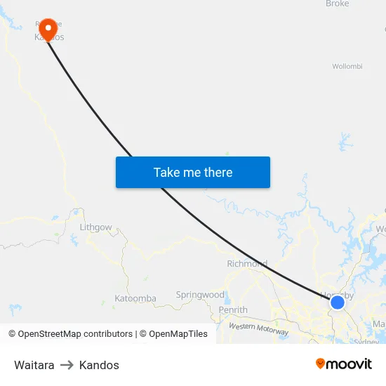Waitara to Kandos map