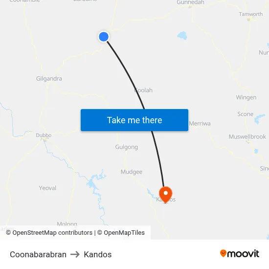 Coonabarabran to Kandos map