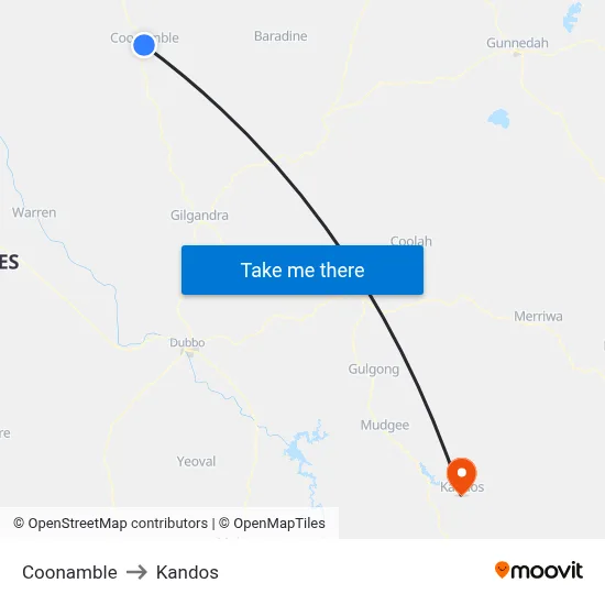 Coonamble to Kandos map