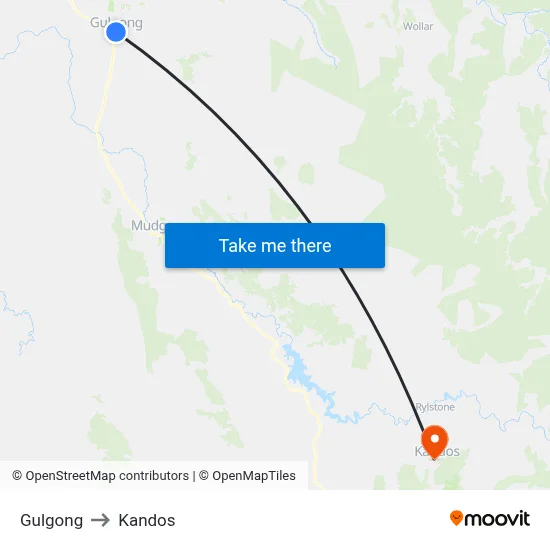 Gulgong to Kandos map