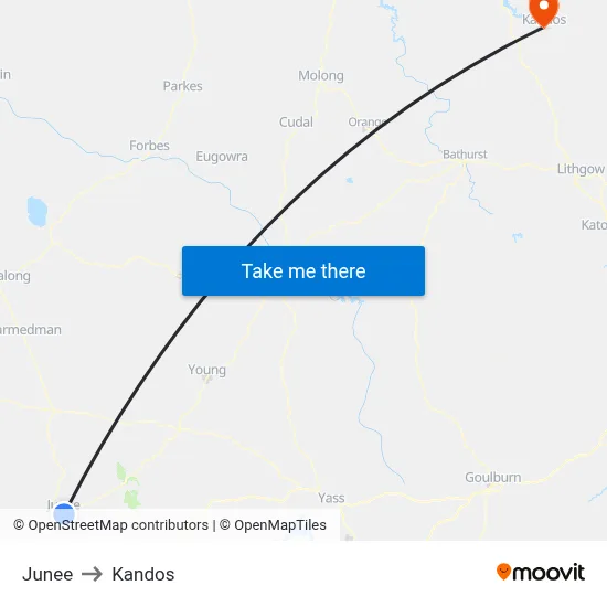 Junee to Kandos map
