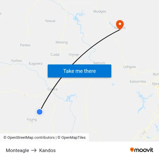 Monteagle to Kandos map
