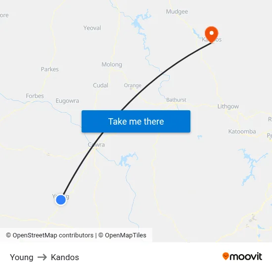 Young to Kandos map