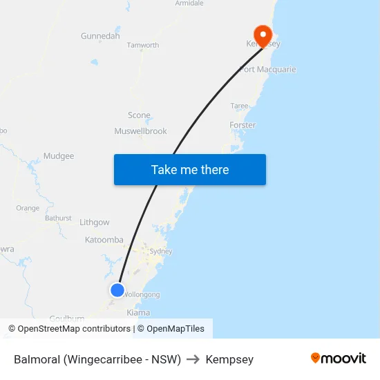 Balmoral (Wingecarribee - NSW) to Kempsey map