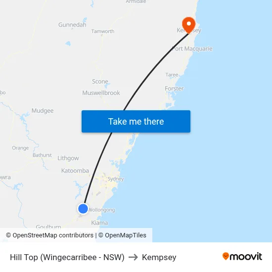 Hill Top (Wingecarribee - NSW) to Kempsey map