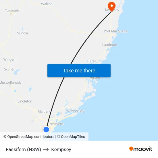 Fassifern (NSW) to Kempsey map
