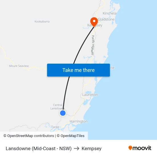 Lansdowne (Mid-Coast - NSW) to Kempsey map
