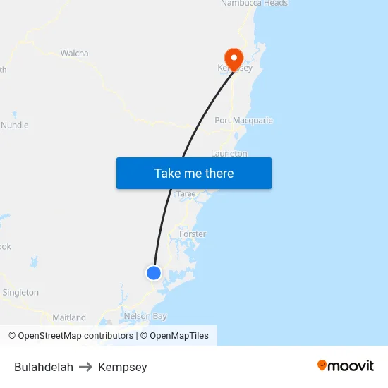 Bulahdelah to Kempsey map