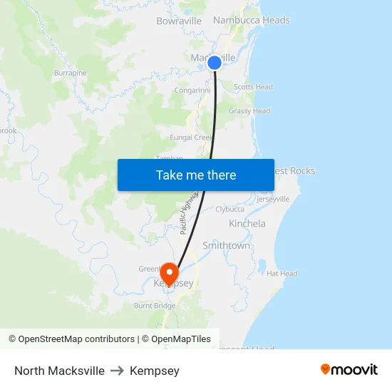 North Macksville to Kempsey map