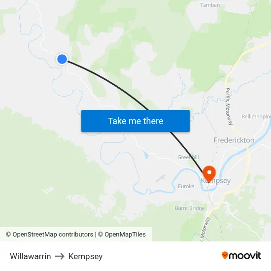 Willawarrin to Kempsey map