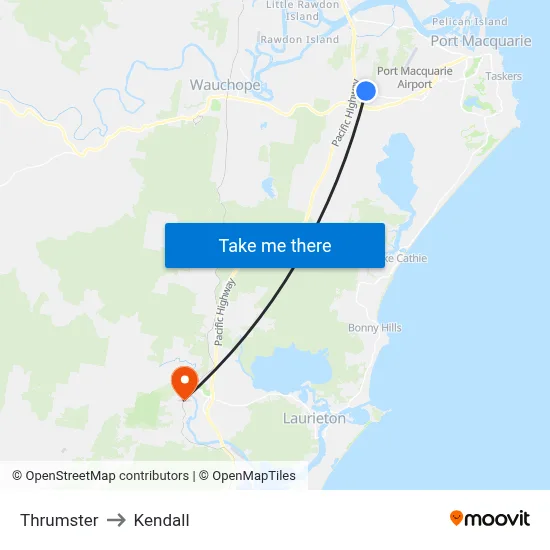 Thrumster to Kendall map
