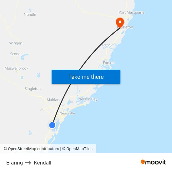 Eraring to Kendall map