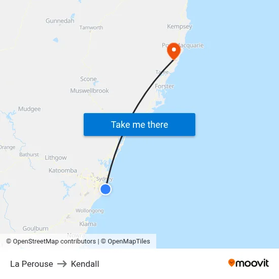 La Perouse to Kendall map