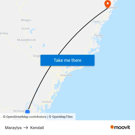 Maraylya to Kendall map