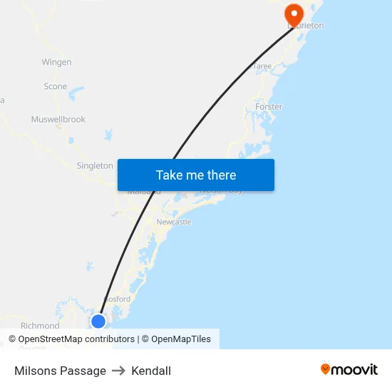 Milsons Passage to Kendall map