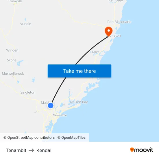 Tenambit to Kendall map