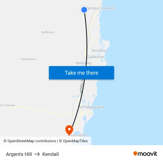 Argents Hill to Kendall map