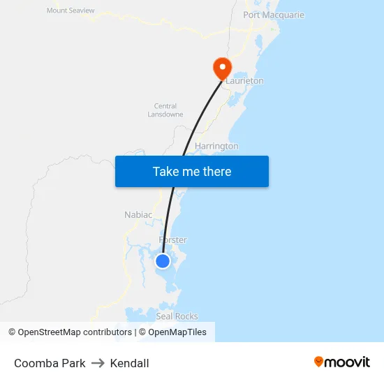 Coomba Park to Kendall map