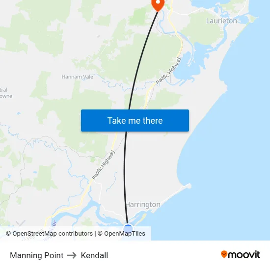 Manning Point to Kendall map