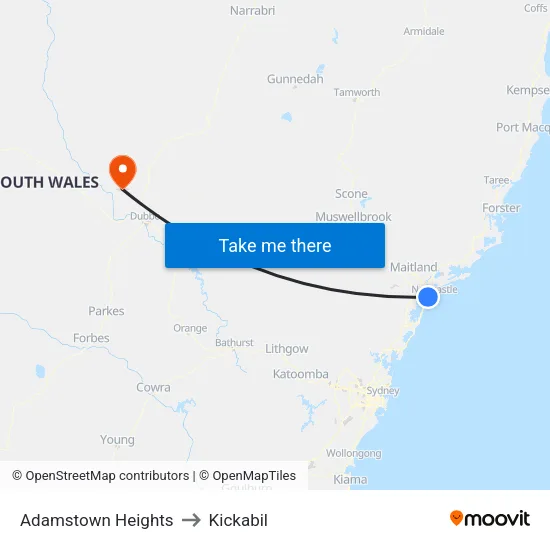 Adamstown Heights to Kickabil map