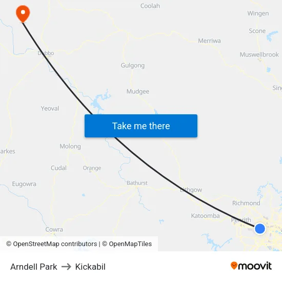 Arndell Park to Kickabil map