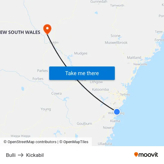 Bulli to Kickabil map