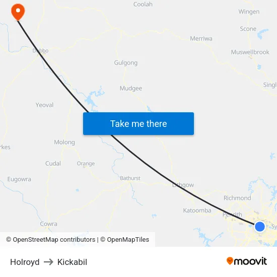 Holroyd to Kickabil map