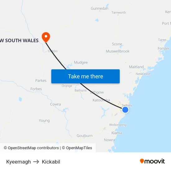 Kyeemagh to Kickabil map