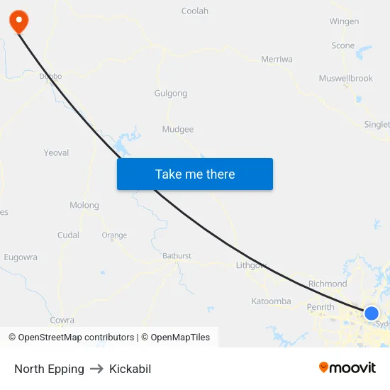 North Epping to Kickabil map