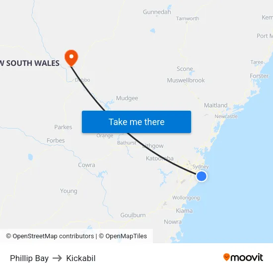 Phillip Bay to Kickabil map