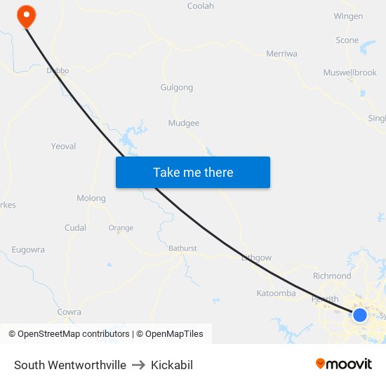 South Wentworthville to Kickabil map