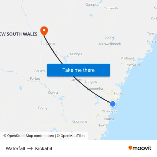 Waterfall to Kickabil map