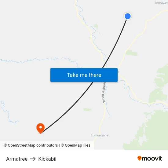 Armatree to Kickabil map