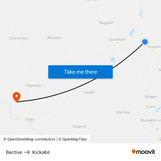 Bective to Kickabil map