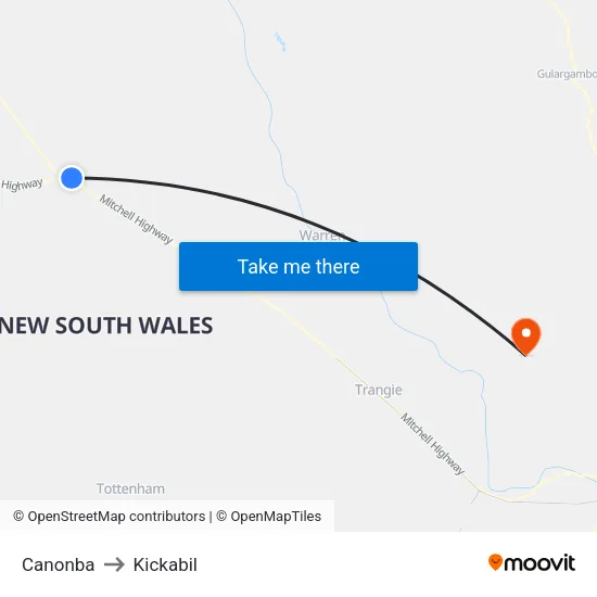 Canonba to Kickabil map