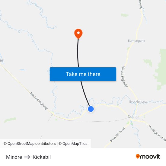 Minore to Kickabil map