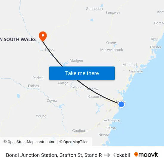 Bondi Junction Station, Grafton St, Stand R to Kickabil map