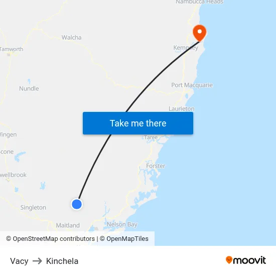 Vacy to Kinchela map
