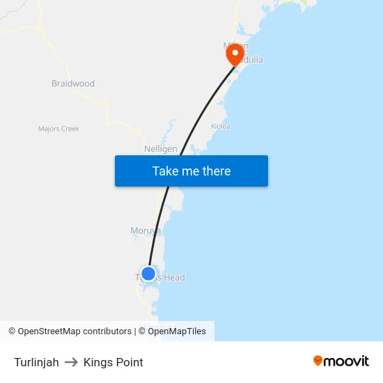 Turlinjah to Kings Point map