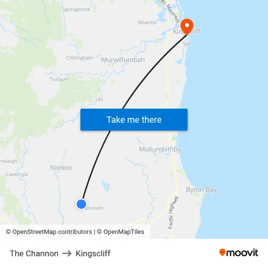The Channon to Kingscliff map