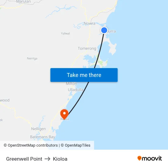 Greenwell Point to Kioloa map