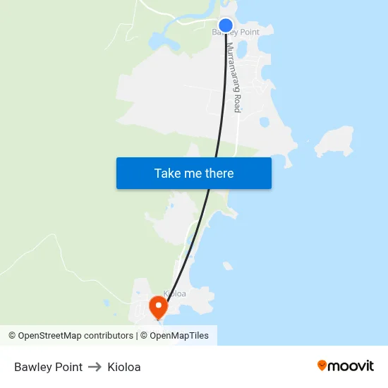 Bawley Point to Kioloa map
