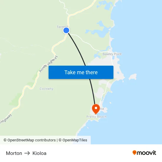 Morton to Kioloa map