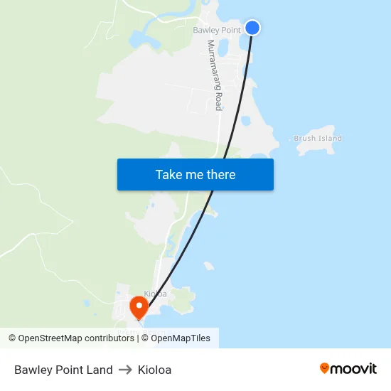 Bawley Point Land to Kioloa map