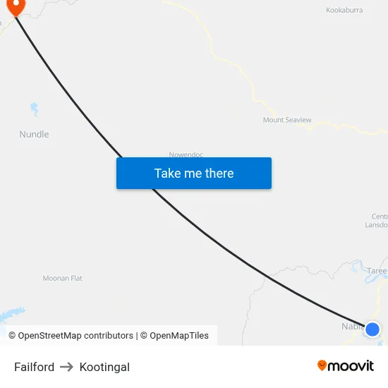 Failford to Kootingal map