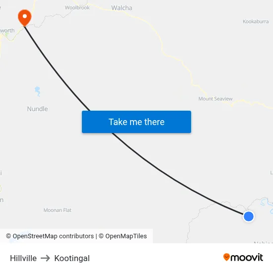 Hillville to Kootingal map