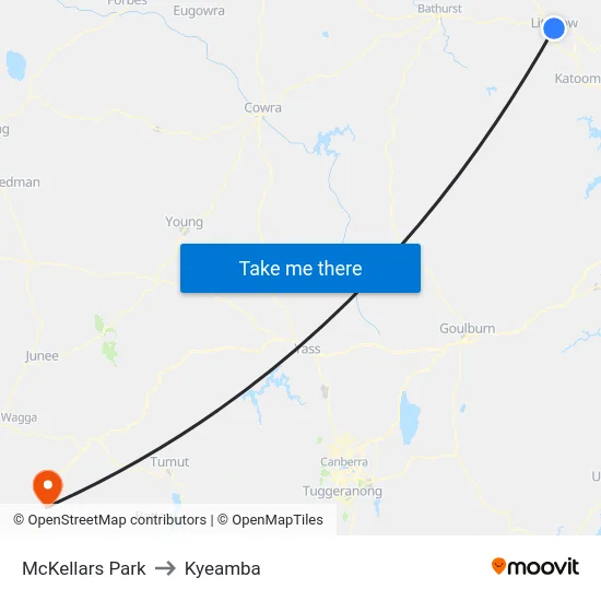 McKellars Park to Kyeamba map